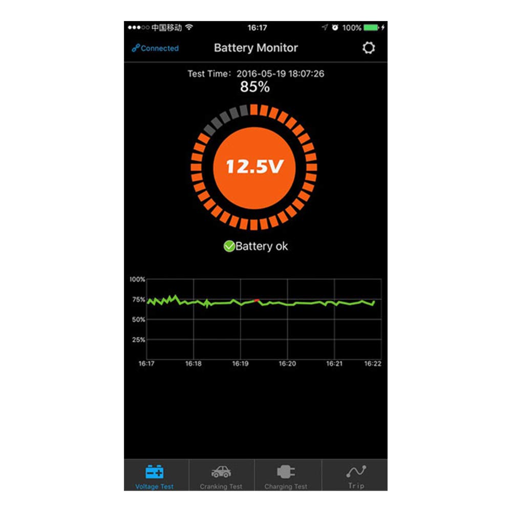 QUICKLYNKS BM2 Bluetooth Battery Monitor 12V Car Battery Tester for Lead Acid, Auto Battery Load Tester with Cranking Charging Test, LowVolt Alarm for Car/RV/Motorcycle/Truck/Boat/Solar Power System