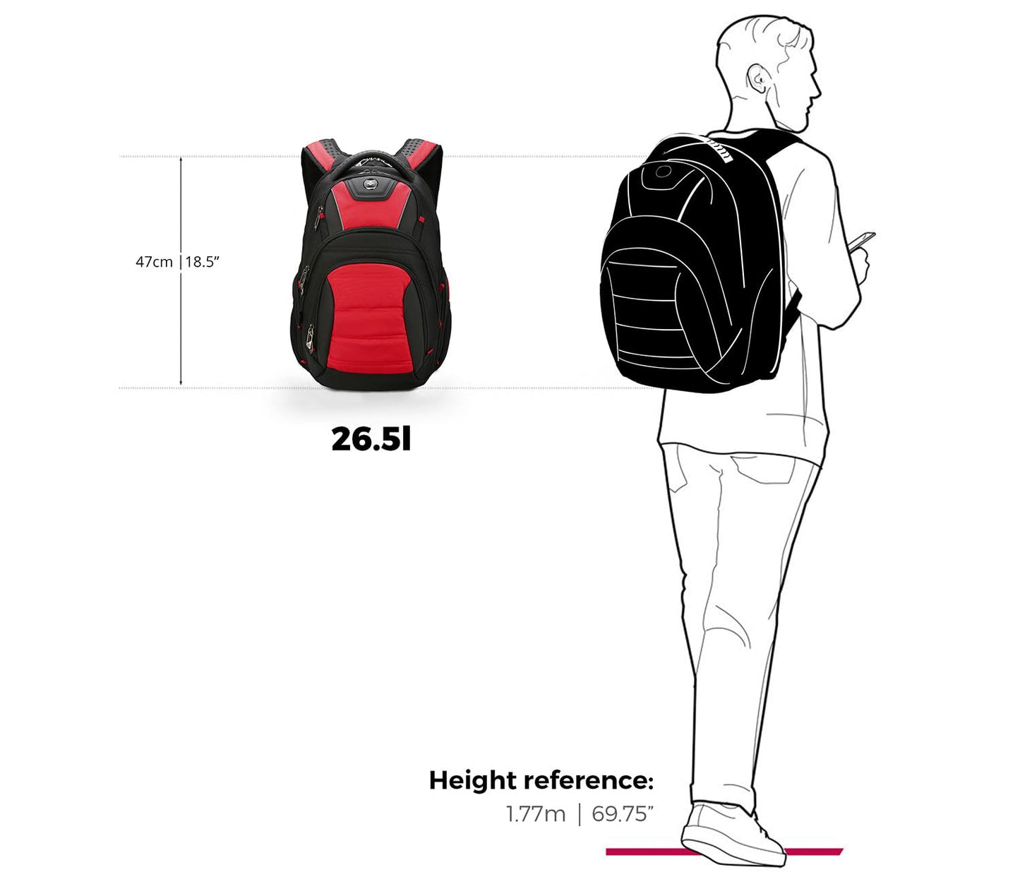 Swissdigital Design Men's Laptop Backpack for College and Business Travel with Integrated USB Charging Port and RFID Protection Fits 15.6" Laptops | J14-41