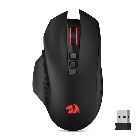 Redragon M656 Gainer Wireless Gaming Mouse, 4000 DPI 2.4Ghz Wireless Mouse w/ 5 DPI Levels, 7 Macro Buttons, Red LED Backlit & Pro Software/Drive Supported, for PC/Mac/Laptop