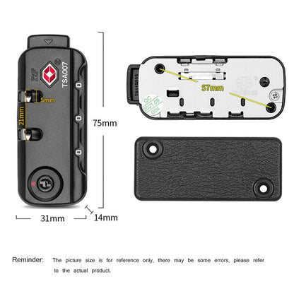 TSA007 Padlock Luggage Travel Lock and 3 Digits Self-Setting A Variety of Different Combinations Luggage Bag Travel Security Code Lock, Black, 2 Pack
