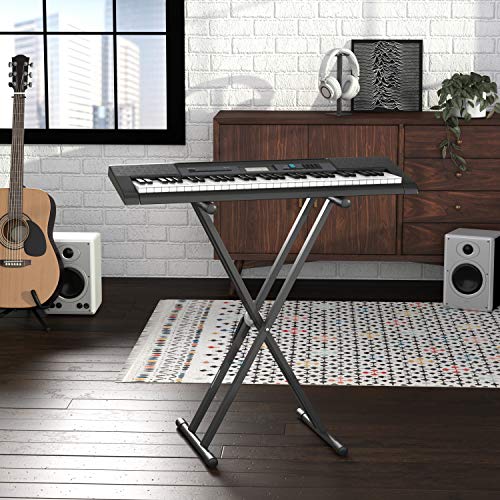 Amazon Basics Sturdy Keyboard and Piano Stand, Heavy-Duty Adjustable, Height-Adaptive X-Shape Design, Black