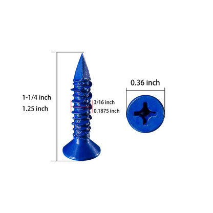 WenSilon(30 PCS) 3/16" x1-1/4 Concrete Screw Anchor Blue Flat Head for Anchoring to Masonry, Block or Brick Stucco