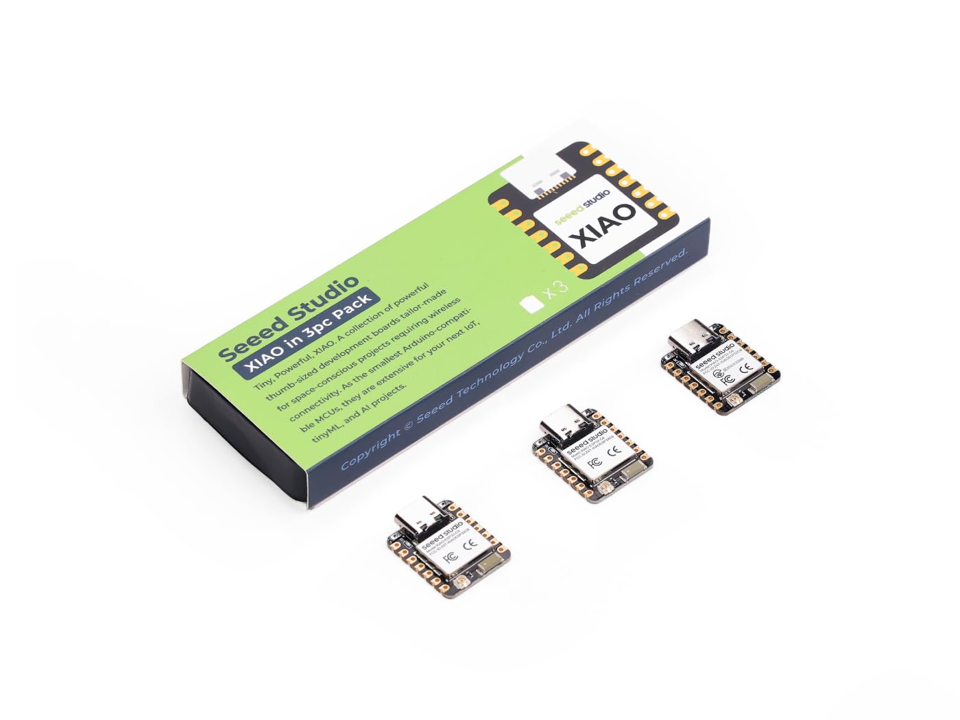 XIAO ESP32C6 3PCS Pack - 2.4GHz Wi-Fi 6, BLE 5.0, Zigbee, Matter, Thread, onboard Antenna and External Antenna Interface