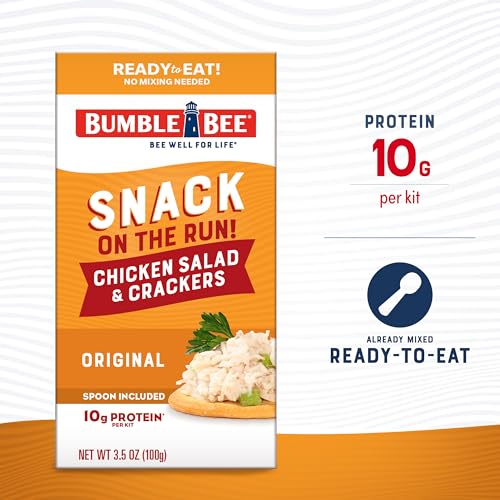 Bumble Bee Snack on the Run Chicken Salad with Crackers Kit, Ready to Eat, Spoon Included - Shelf Stable & Convenient Protein Snack, 3.5 Ounce (Pack of 3)