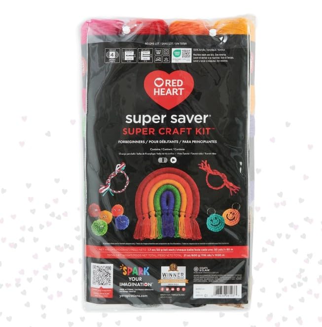 Red Heart Super Saver Super Yarn Craft Kit for Crochet & Knitting & Amigurumi Projects