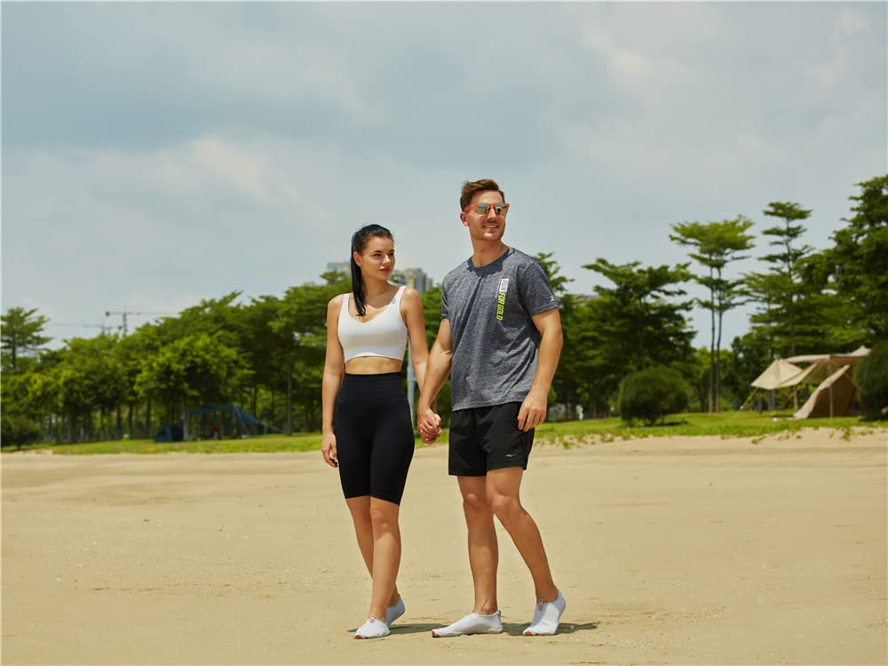 Vsufim Quick-Dry Water Sports Barefoot Shoes Aqua Socks for Swim Beach Pool Surf Yoga for Women Men (9 Women/8 Men)