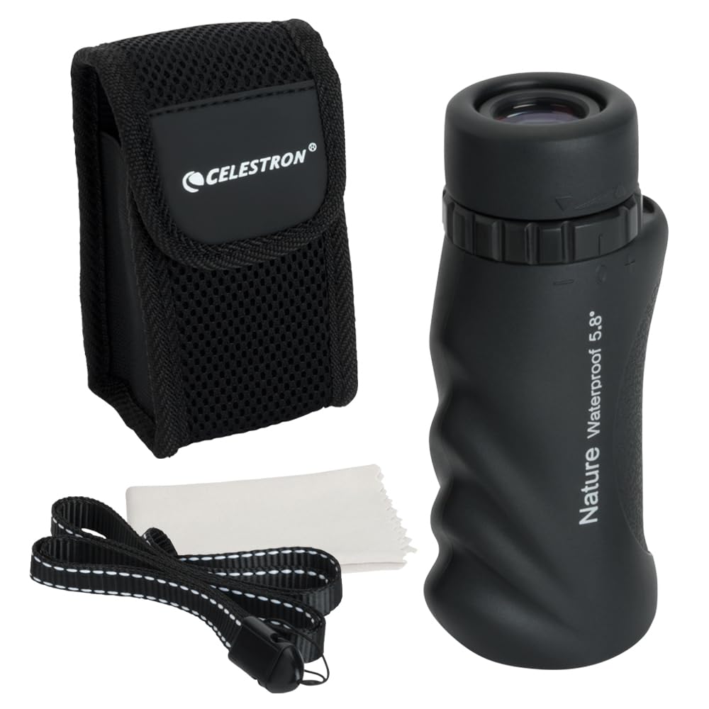 Celestron – Nature 10x25 Monocular – Ideal for Hiking and Wildlife Viewing – Multi-Coated Optics – 25mm Objective Lens – BaK-4 Prism –Twist-Up Eyecup – Waterproof & Fogproof