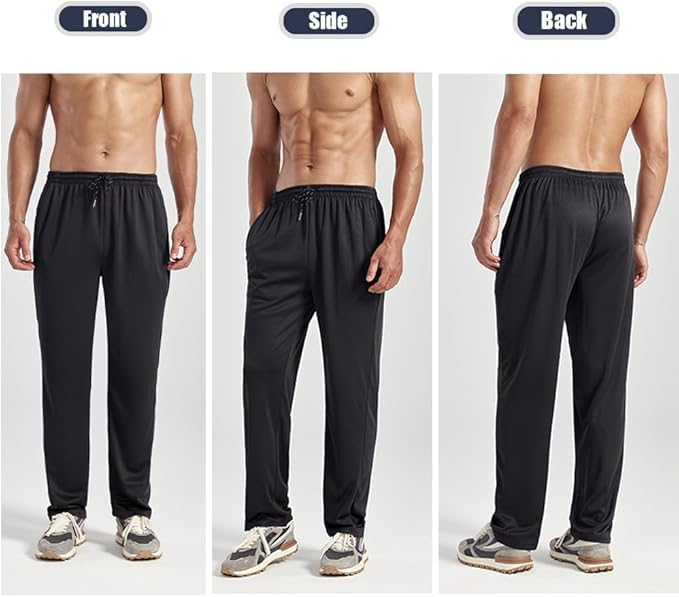 ZH 3-Pack Men's Sweatpants，Comfortable Athletic Jogger Pants with Pockets for Active Wear