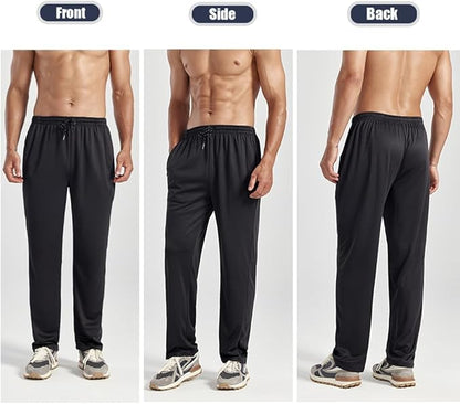 ZH 3-Pack Men's Sweatpants，Comfortable Athletic Jogger Pants with Pockets for Active Wear