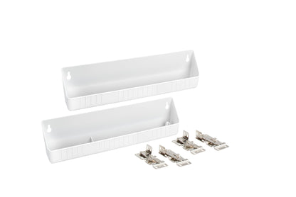 Rev-A-Shelf 14" Tip-Out Plastic Sink Trays for Kitchen and Bathroom Base Cabinet, Pull Out Vanity Shelf Home Organizer, White, 6572-14-11-52