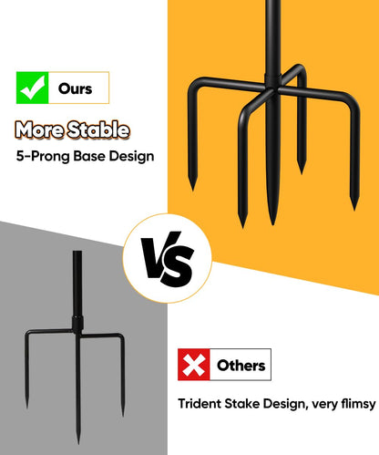 Ardier Adjustable Shooting Target Stand with 5-Prong Base, Portable Target Steel Holder for Firearms, BB Guns, Airsoft and Rifle Practice, Hunting & Shooting Accessory for Outdoor Range (No Paper)