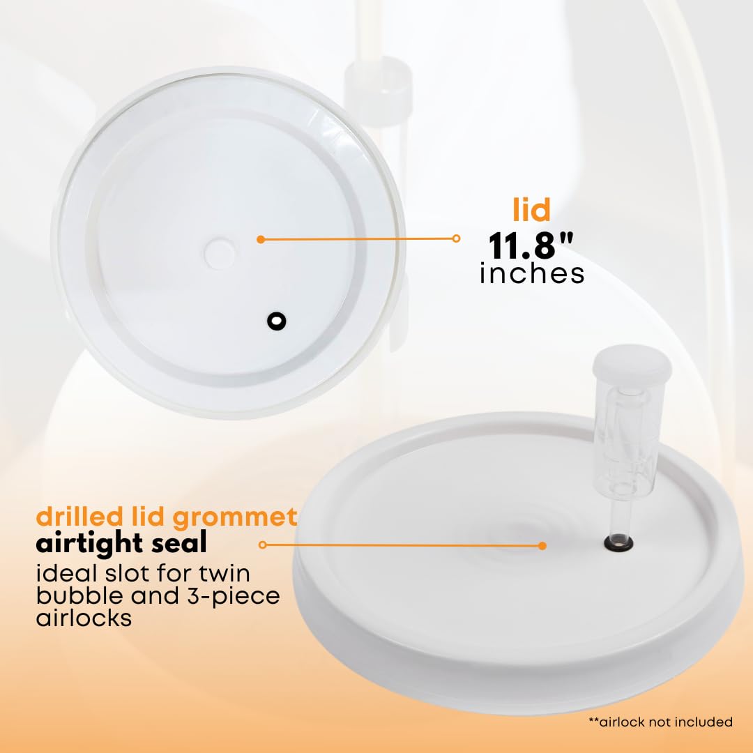 Fastrack 6.5 Gallon Fermenting Bucket with Lid | White | 100% Food Grade-BPA Free Fermenting Brew Bucket for your Beer, Wine or any other Fermented Beverage