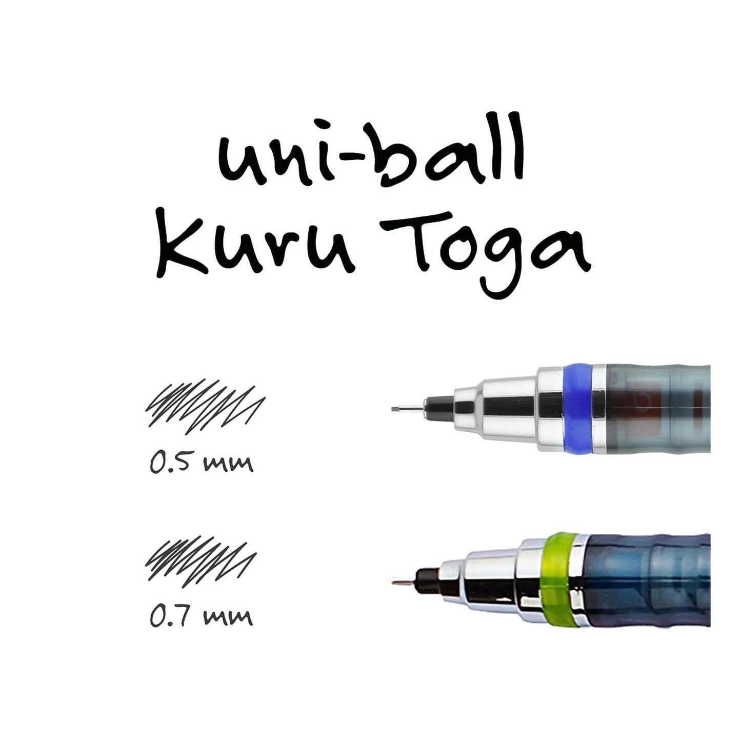 uni-ball Kuru Toga Mechanical Pencil with 0.7 mm Lead Refills & Pencil Erasers, HB #2