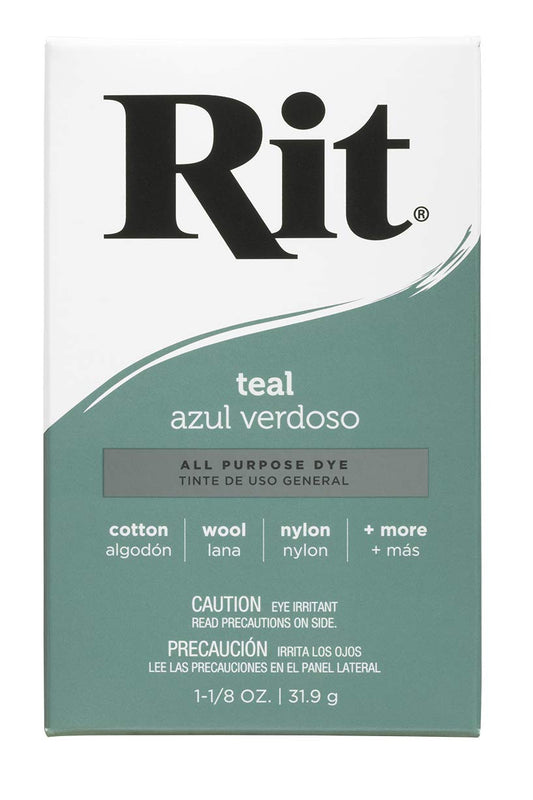 Rit Dye, Teal Rit All-Purpose Powder Dye, 1-1/8 oz (83040)