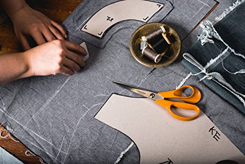 Fiskars Universal Scissors for Handcraft, Sewing and Office Work, Classic, Length: 21 cm, for Right-Handers, Orange, 1005148