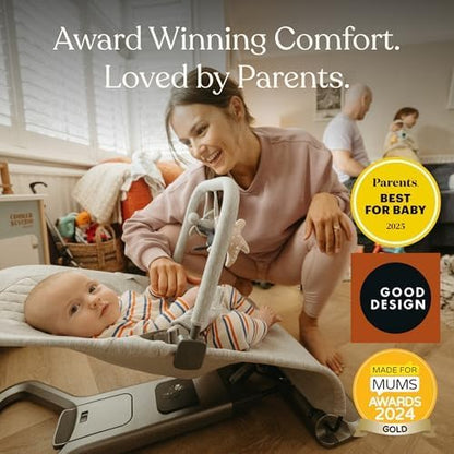 Ergobaby Evolve 3-in-1 Bouncer, Adjustable Multi Position Baby Bouncer Seat, Fits Newborn to Toddler, Light Grey