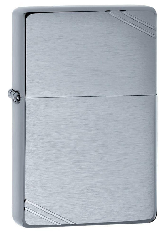 Zippo Vintage Brushed Chrome with Slashes Pocket Lighter, One Size (230)