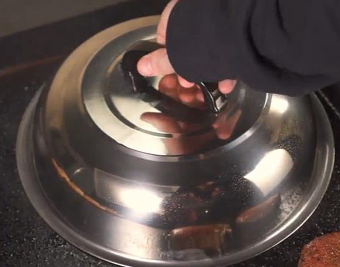 ZBXFCSH Griddle Accessories 12 Inch Round Stainless Steel Basting Griddle Cover - Cheese Melting Dome and Steaming Cover Wok Lids, Best for Use in Flat Top Griddle Grill Cooking Indoor or Outdoor