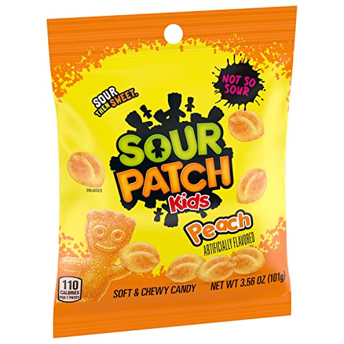 SOUR PATCH KIDS Peach Soft & Chewy Candy, Bulk Candy, 12 - 3.56 oz Bags