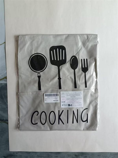 DILLMAN Women Kitchen Apron with Hand Wipe Pockets，Big Pocket,Hand-wiping, Waterproof for Cooking Baking (WHITE)