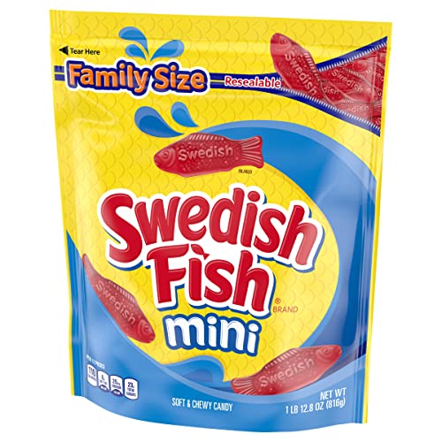 SWEDISH FISH Mini Soft & Chewy Candy, Family Size, 1.8 lb