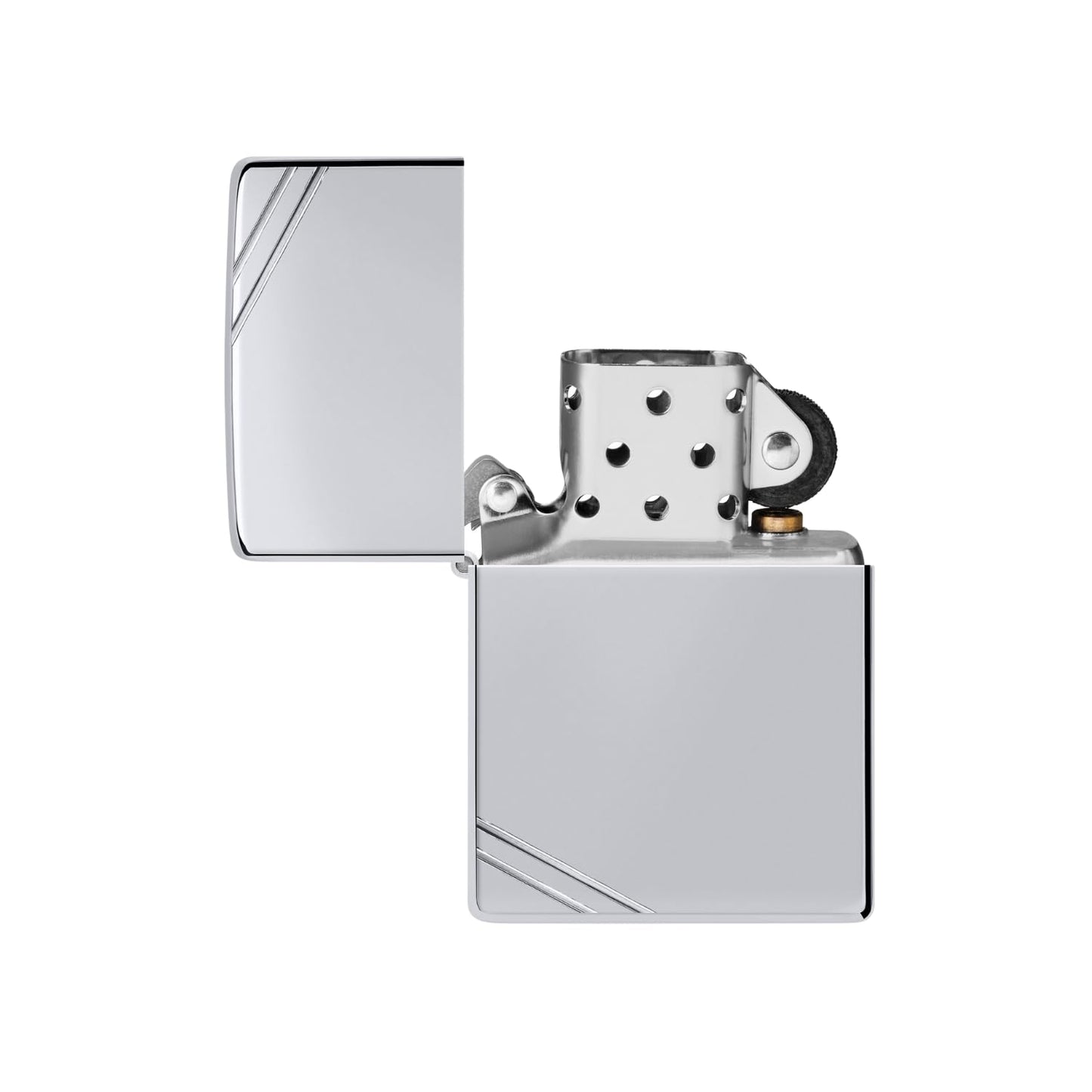 Zippo Vintage High Polish Chrome with Slashes Pocket Lighter