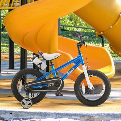Royalbaby Kids Bike Boys Girls Freestyle BMX Bicycle with Training Wheels Kickstand Gifts for Children Bikes 16 Inch Blue