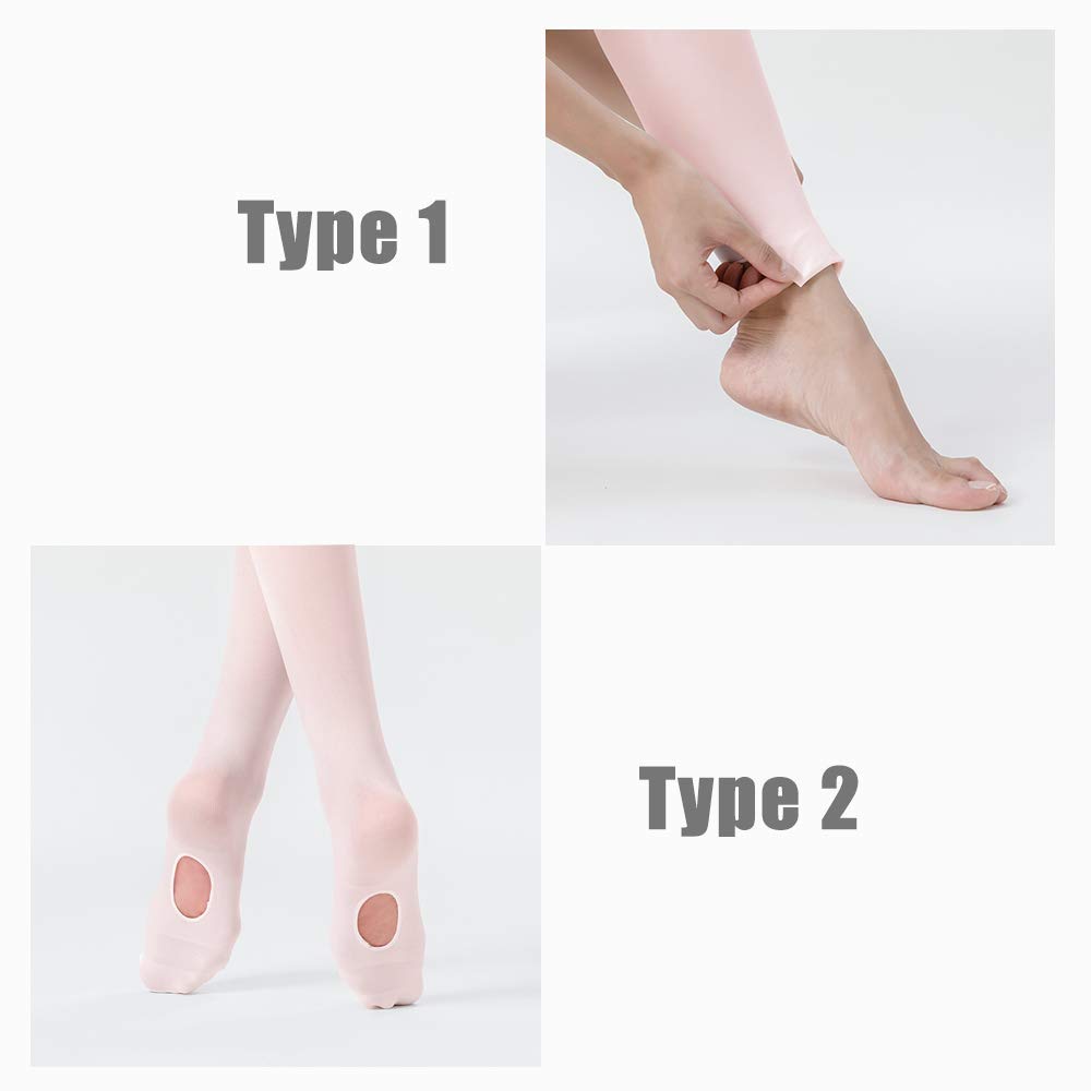 Stelle Girls Women Ballet Dance Convertible Tights Ultra Soft Pro Transition Tights (BP, 9-14years)