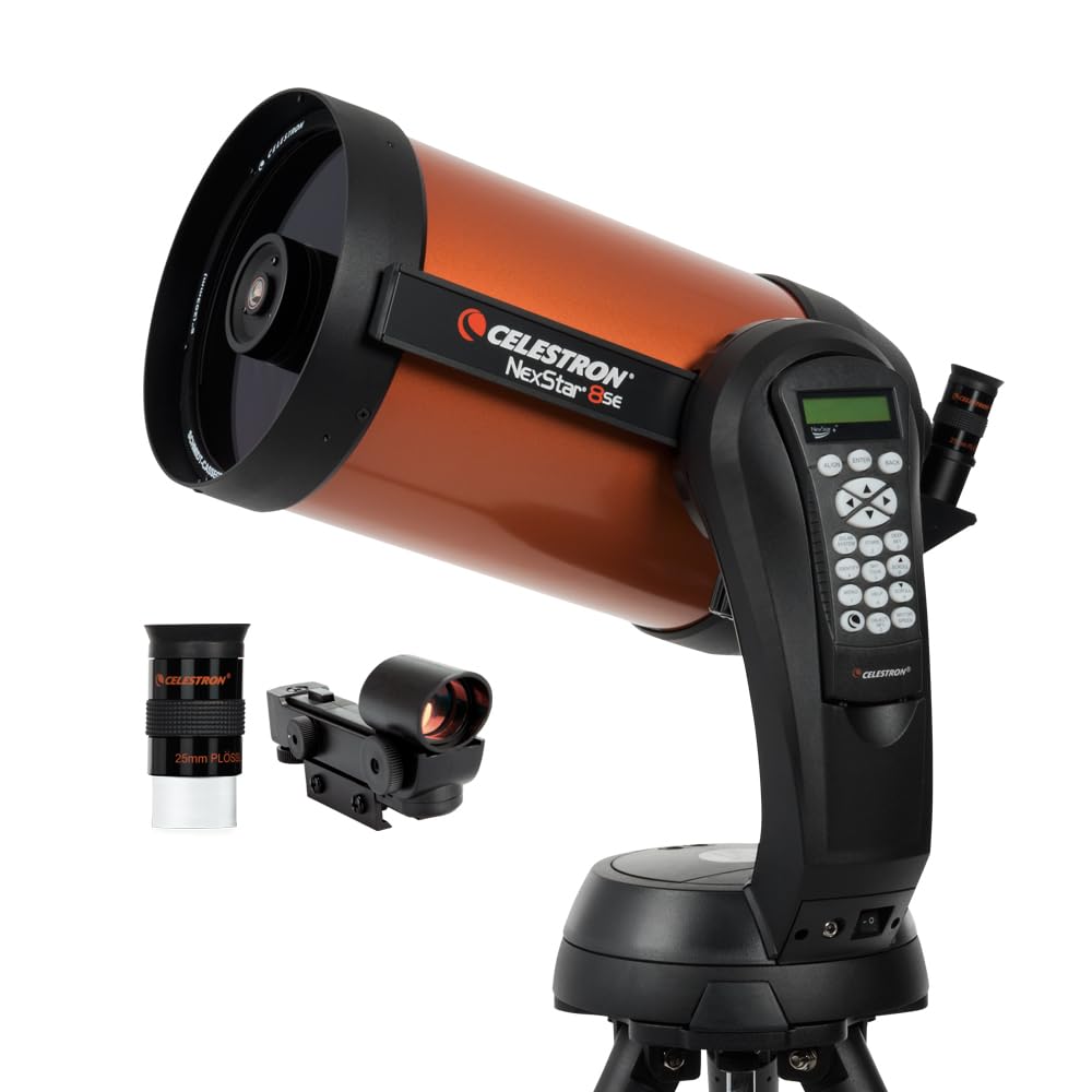 Celestron NexStar 8SE Computerized Telescope – 8-Inch Schmidt-Cassegrain Optical Tube – Fully Automated GoTo Mount with SkyAlign – Ideal for Beginners and Advanced Users – 40,000+ Object Database