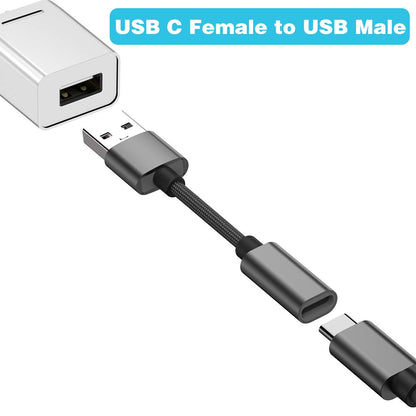 USB C Female to USB Male Adapter (2-Pack),Type C to USB A Charger Cable Adapter, Compatible with iPhone 16 15 15 Pro Max,iPad 2018,Samsung Galaxy Note 10 S22 S21 S20+ Plus Ultra,Google Pixel 4 3
