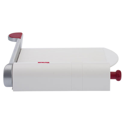 Westmark Germany Multipurpose Stainless Steel Cheese and Food Slicer with Board and Adjustable Thickness Dial (White) -