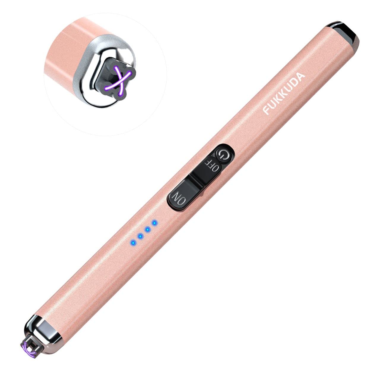 【Upgraded】 Dual Arc Electric Candle Lighter Rechargeable USB Lighter Plasma Arc Lighters for Candle (Rose Gold)