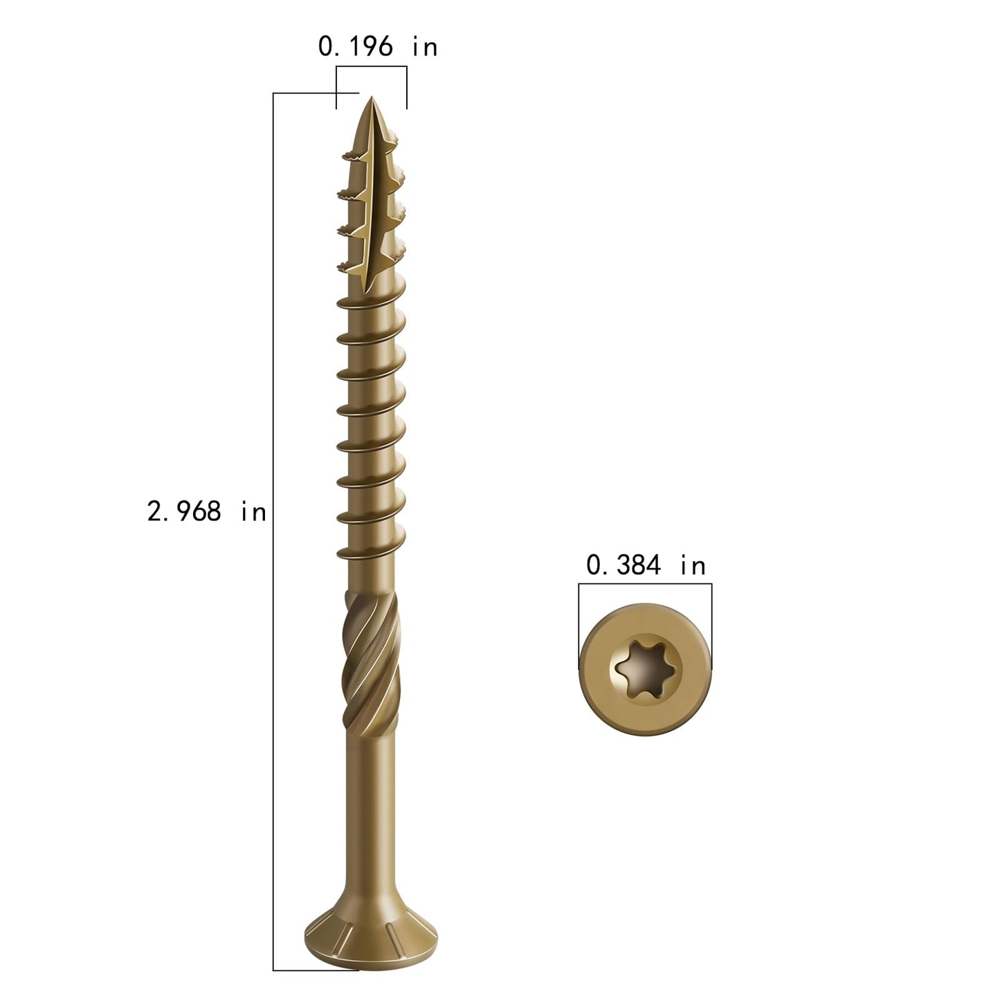 Wensilon #10 * 3" Deck Screws, (137pcs) 2 lbs.Exterior Wood Screws, Rust Resistant epoxy Coated, Bronze, T25 Star Bit