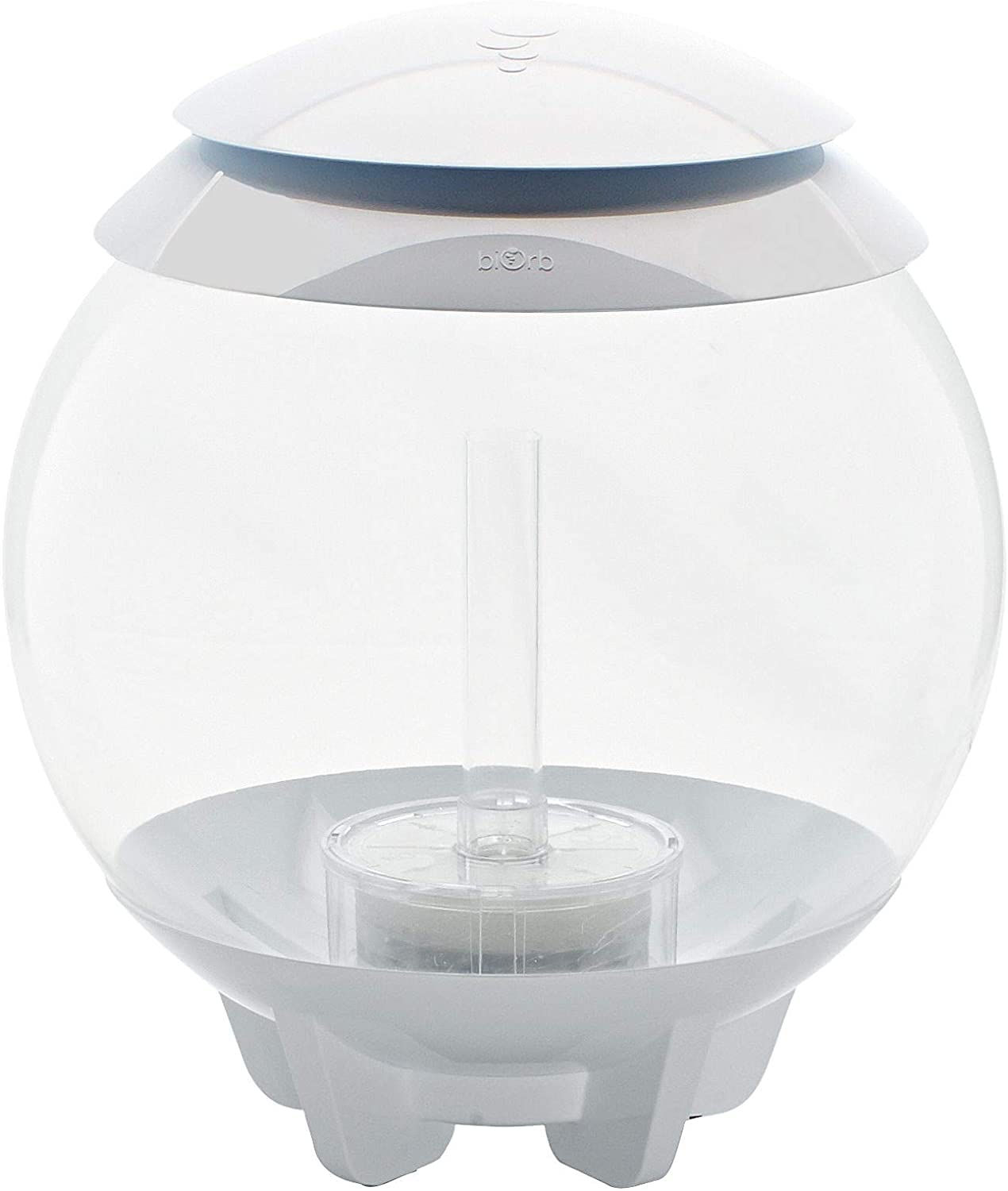 biOrb Halo 15 Acrylic 4-Gallon Aquarium with Multi-Color Remote-Controlled LED Lights Modern Compact Tank for Tabletop or Desktop Display, White