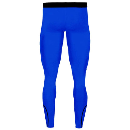 1Bests Men's Sports Running Set Compression Shirt + Pants Skin-Tight Long Sleeves Quick Dry Fitness Tracksuit Gym Yoga Suits (KBOO-Deep Blue, M)