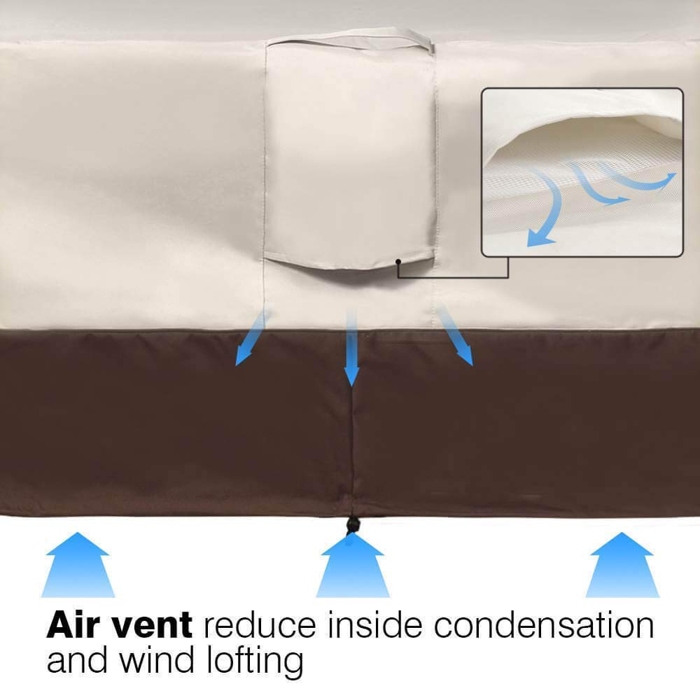 Vailge Waterproof Patio Furniture Set Cover with Padded Handles, Patio/Outdoor Table Cover, Patio/Outdoor Dining Square Table Chairs Cover(Medium,Beige & Brown)