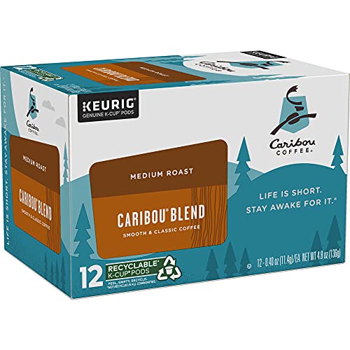 Caribou Coffee Caribou Blend Keurig Single-Serve K-Cup Pod, Medium Roast Coffee, 12 Count