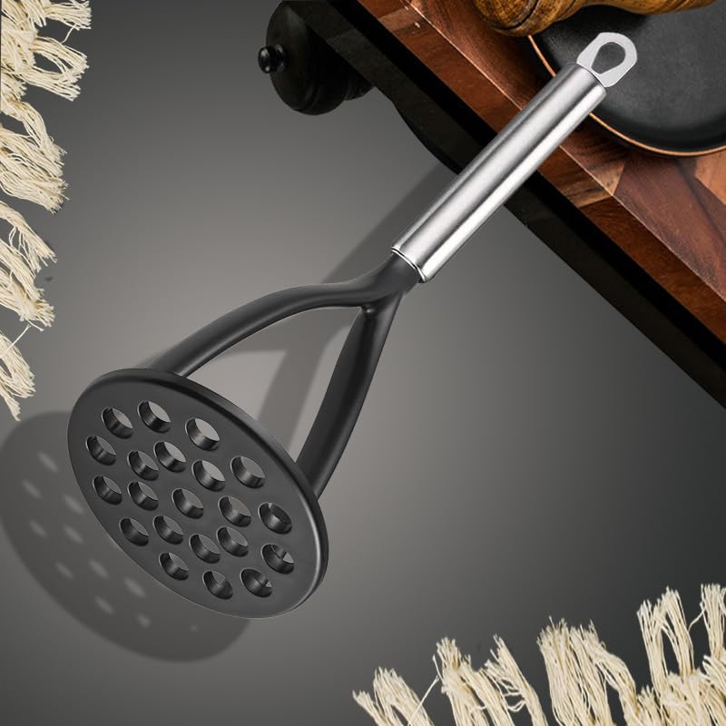 TENTA KITCHEN Good Grips Nylon Potato Solid Masher Ricer Press Blender Crusher for Non-Stick Cookware With Heat Resistant Stay Cool Stainless Steel Handle