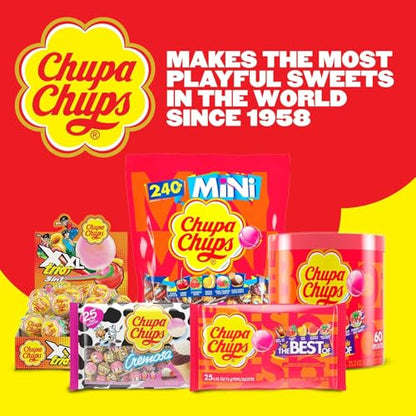 Chupa Chups Cremosa Lollipop Assortment, 2 Ice Cream Flavors, Individually Wrapped Candy for Kids, 16.9 Oz Bag (40 Suckers)