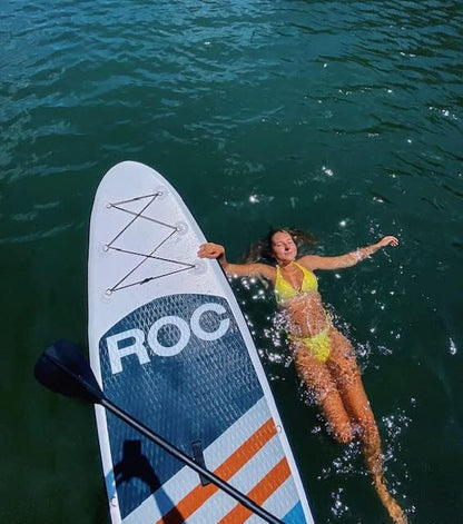 Roc Inflatable Stand Up Paddle Boards with Premium SUP Paddle Board Accessories, Wide Stable Design, Non-Slip Comfort Deck for Youth & Adults (Navy)