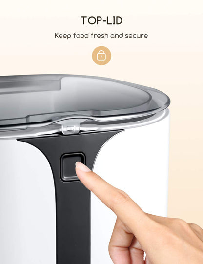 Automatic Cat Feeder, Faroro Dog Food Dispenser for Small Pets with Distribution Alarms, Portion Control, Voice Recorder and Programmable Timer for up to 4 Meals per Day