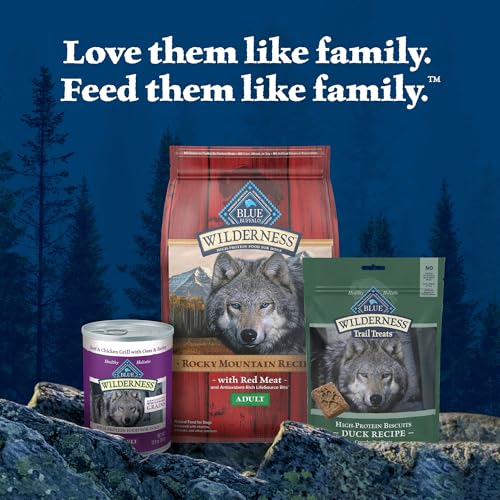 Blue Buffalo Wilderness Trail Treats High Protein Grain Free Dog Biscuits Crunchy Dog Treats, Duck Recipe, 10-oz Bag