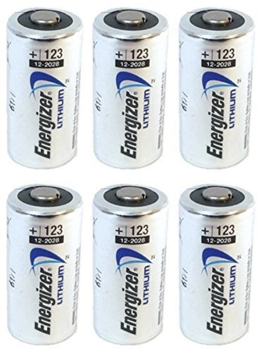 Energizer 123 6 Lithium Batteries - Pack of 6 (Silver)