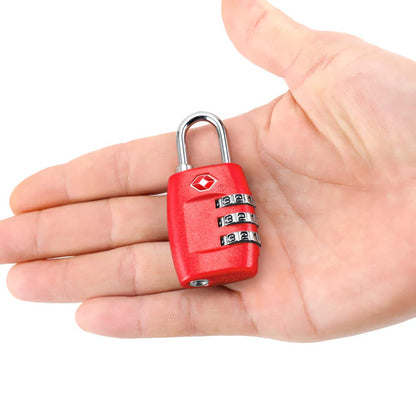 TSA Luggage Locks (4Pack) - 3 Digit Combination Padlocks - Approved Travel Lock for Suitcases & Baggage (Red)