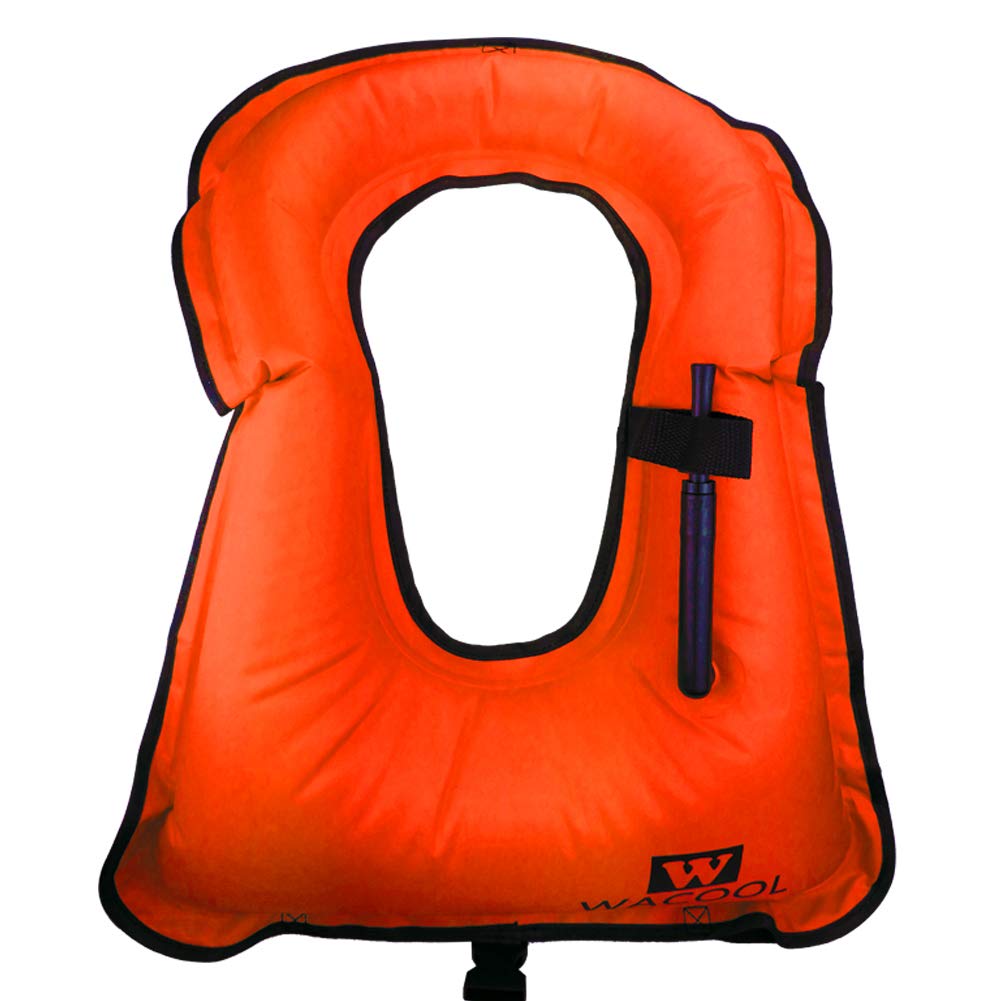 WACOOL Inflatable Snorkel Diving Swimming Scuba Vest Jacket for Adult Youth Kids (Kids,Orange)