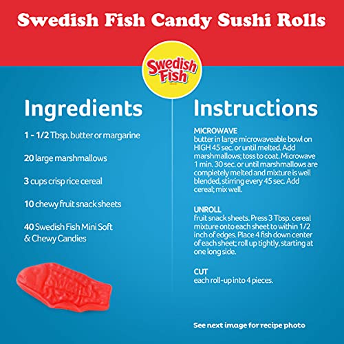 SWEDISH FISH Mini Soft & Chewy Candy, Family Size, 1.8 lb