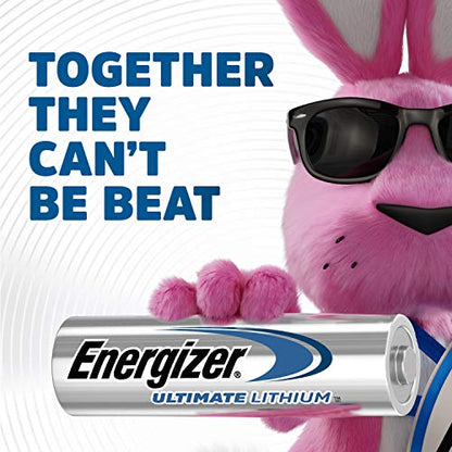 Energizer Ultimate Lithium AA Batteries, World's Longest Lasting Battery for High-Tech Devices (4 Each), Black (EVEL91BP4)