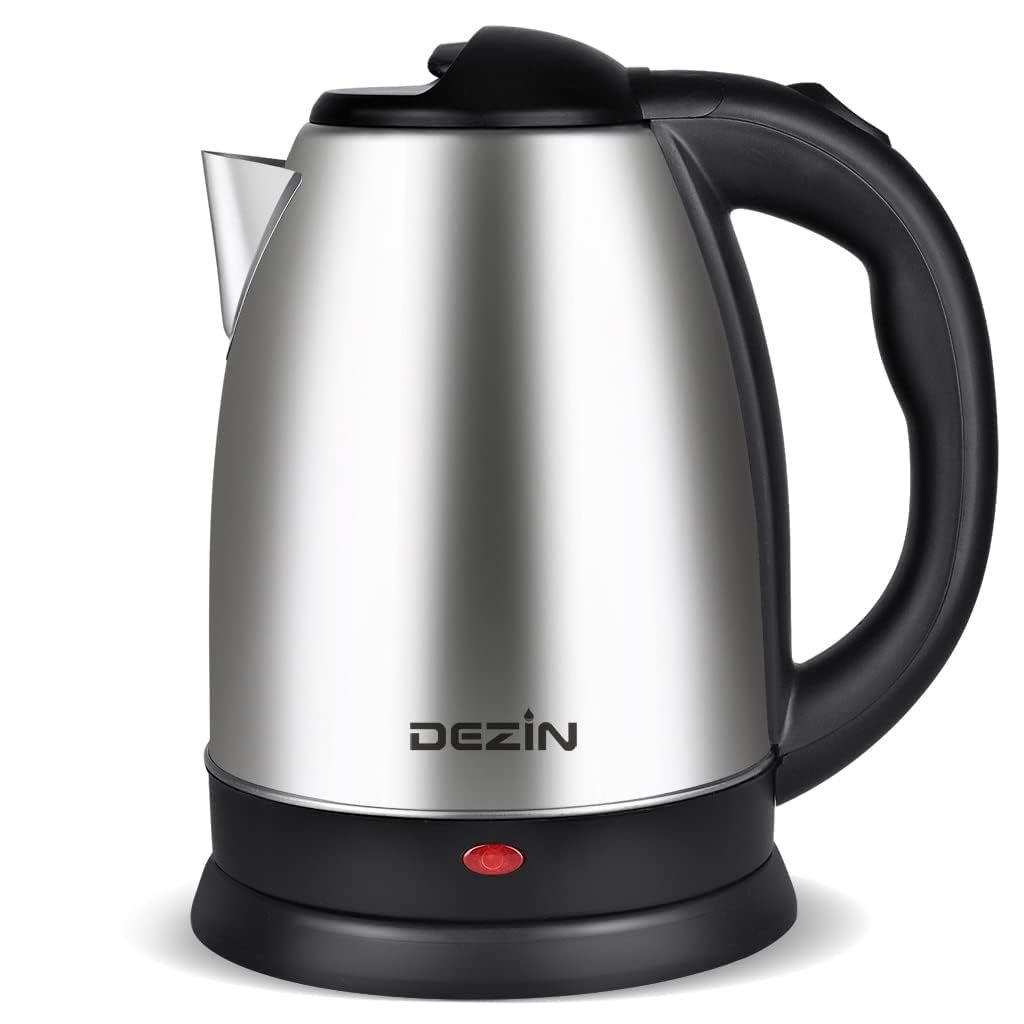 DEZIN Electric Kettle Upgraded, BPA Free 2L Stainless Steel Tea Kettle, Fast Boil Water Warmer with Auto Shut Off and Boil Dry Protection Tech for Coffee, Tea, Beverages