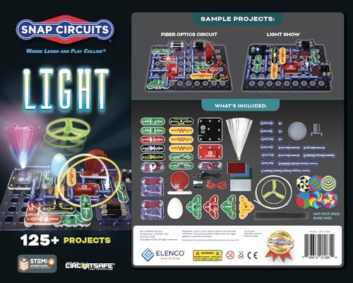 Snap Circuits Light Electronics Exploration Kit | Over 175 Exciting STEM Projects | Full Color Project Manual | 55+ Snap Circuits Parts | STEM Educational Toys for Kids 8+