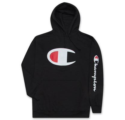 Champion Hoodie for Men Big And Tall Mens Oversized Pullover Fleece Sweatshirt Black